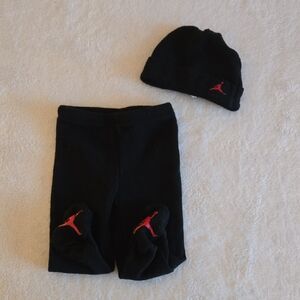 Jordan Black Baby Set with Red Accent